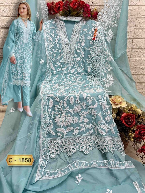 FEPIC C 1858 ROSEMEEN PAKISTANI SUITS WHOLESALE