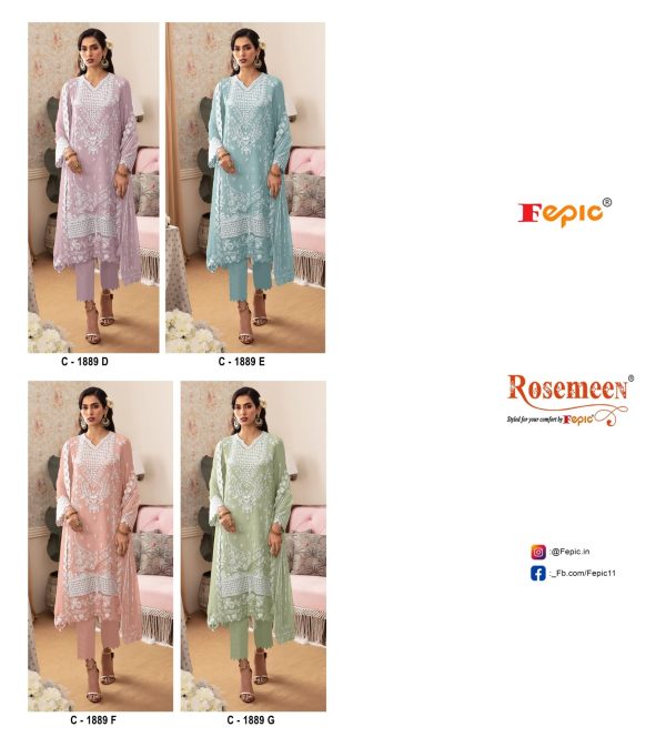 FEPIC C 1889 D E F G ROSEMEEN SALWAR SUITS