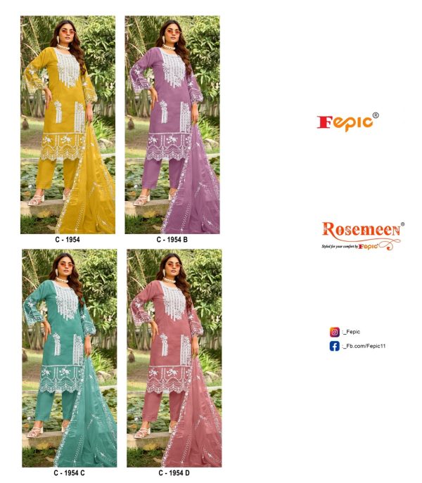 FEPIC C 1954 ROSEMEEN SALWAR SUITS WHOLESALE