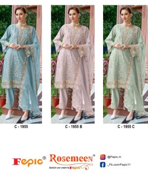 FEPIC C 1955 ROSEMEEN PAKISTANI SUITS WHOLESALE