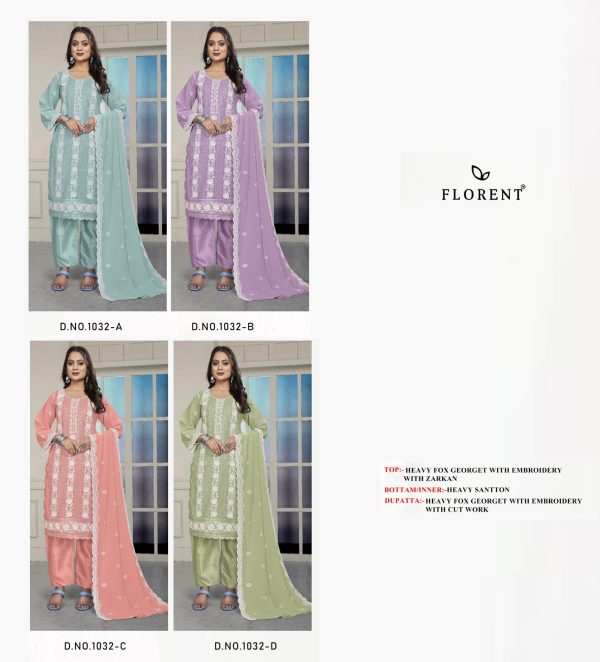 FLORENT 1032 A B C D PAKISTANI SUITS WHOLESALE