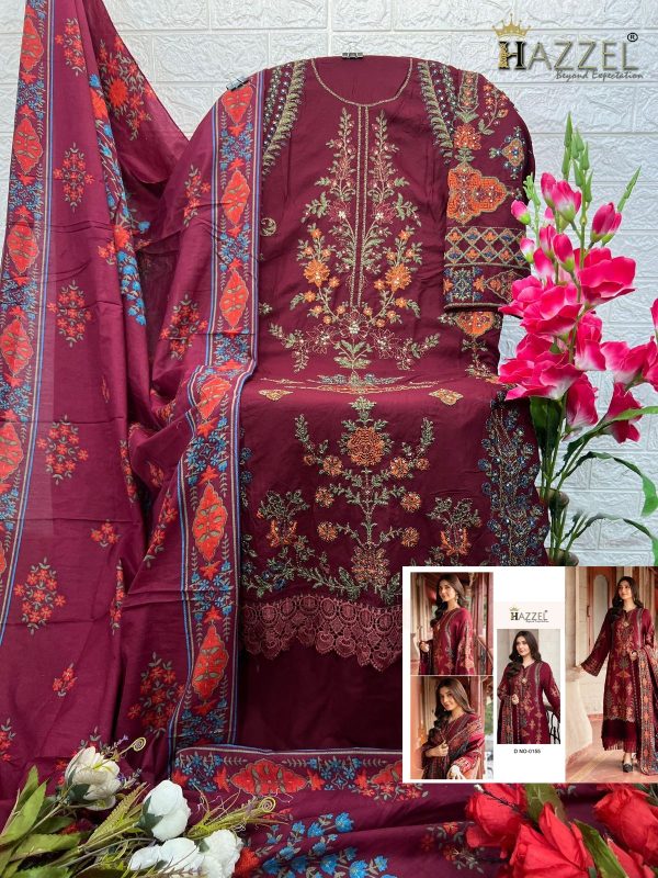 HAZZEL 0155 PAKISTANI RAYON SALWAR SUITS