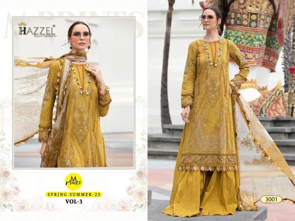 HAZZEL 3001 B M PRINTS 23 VOL 3 PAKISTANI SUITS