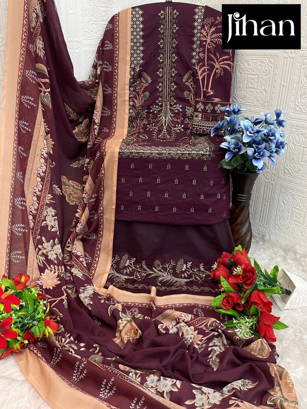 JIHAN 3374 F PAKISTANI COTTON SALWAR SUITS