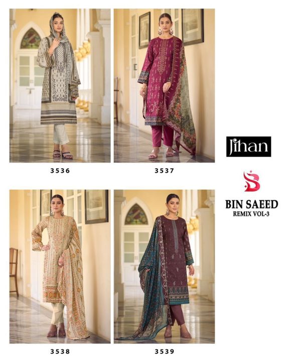 JIHAN 3536 TO 3539 BIN SAEED REMIX VOL 3 SUITS