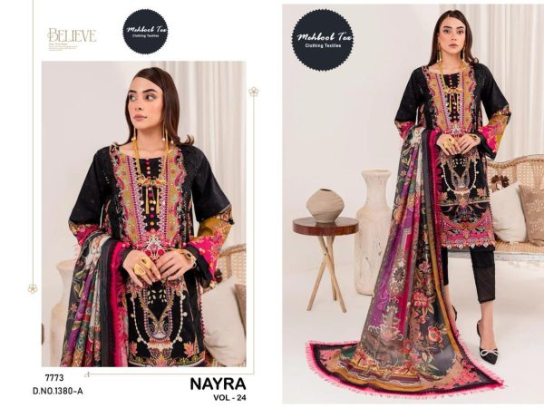 MEHBOOB TEX 1380 A NAYRA VOL 24 COTTON SUITS