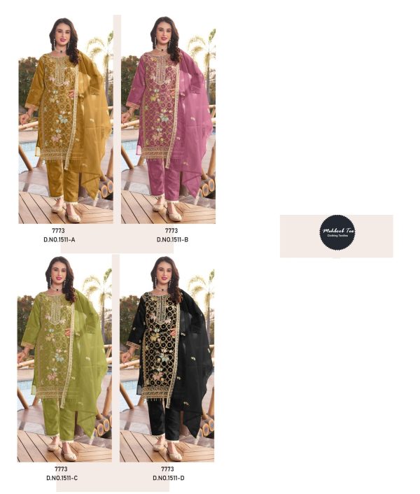 MEHBOOB TEX 1511 A B C D ORGANZA SALWAR SUITS