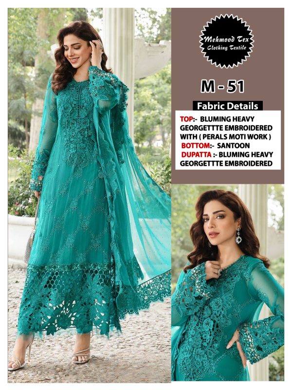 MEHMOOD TEX M 51 PAKISTANI SALWAR SUITS