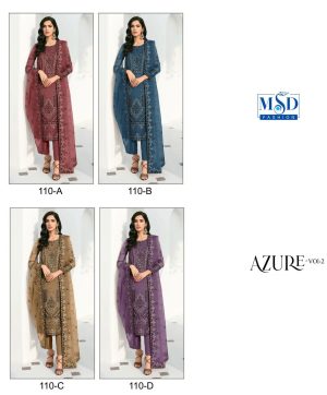 MSD FASHION 110 A B C D AZURE VOL 2 SALWAR SUITS