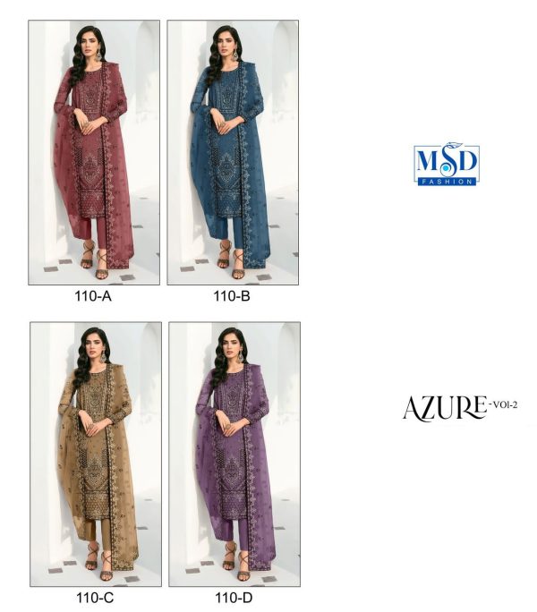 MSD FASHION 110 A B C D AZURE VOL 2 SALWAR SUITS