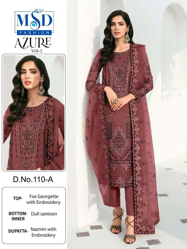 MSD FASHION 110 A B C D AZURE VOL 2 SALWAR SUITS