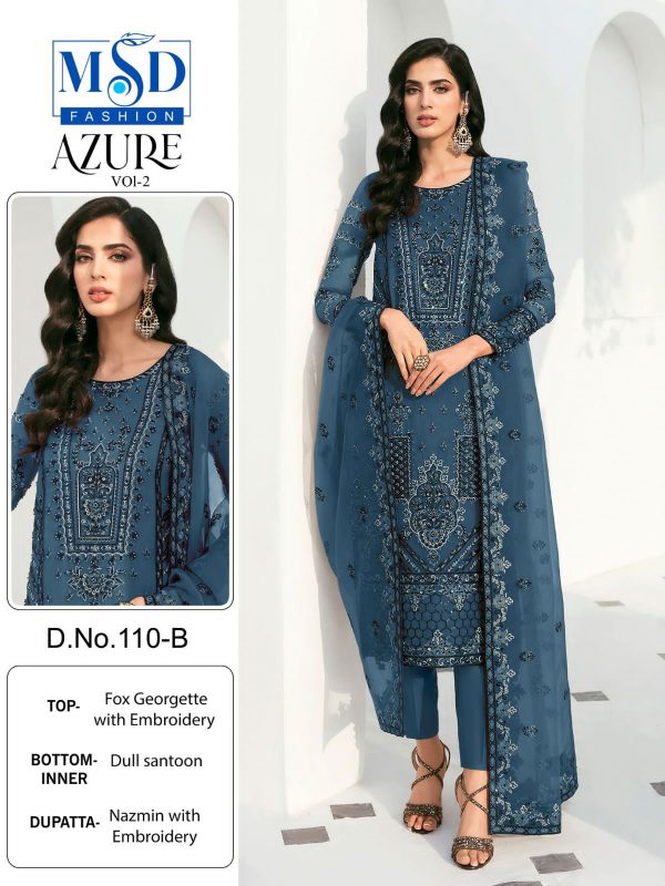 MSD FASHION 110 A B C D AZURE VOL 2 SALWAR SUITS