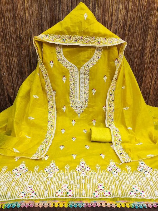 RN SILK MILL CHANDERI SUITS MATERIALS ONLINE