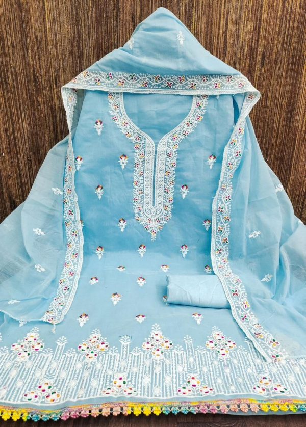 RN SILK MILL CHANDERI SUITS MATERIALS ONLINE