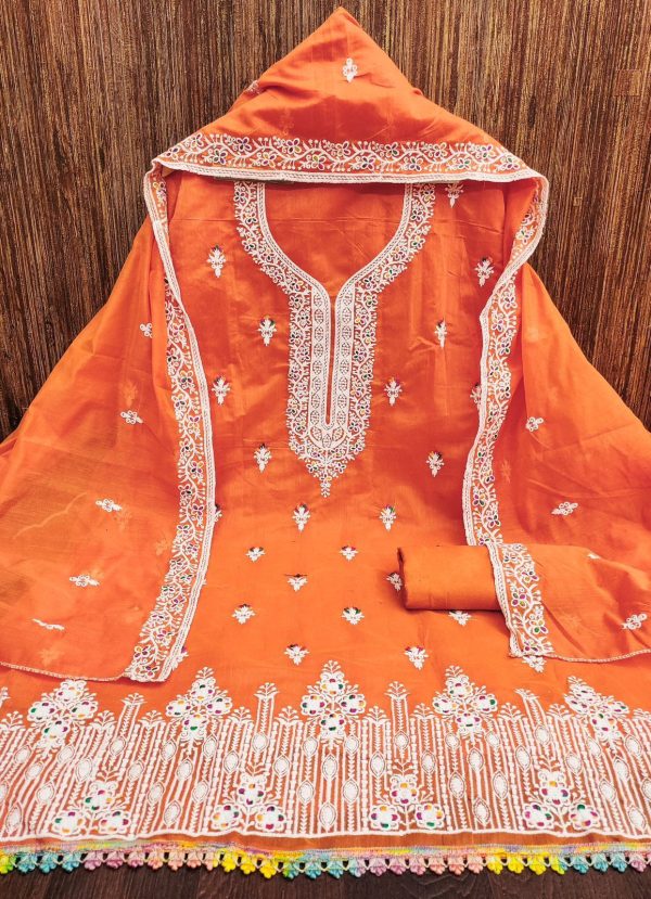 RN SILK MILL CHANDERI SUITS MATERIALS ONLINE