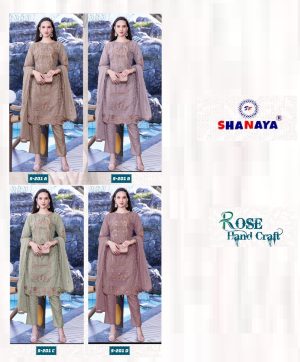 SHANAYA FASHION S 201 A B C D ROSE HAND CRAFT SUITS