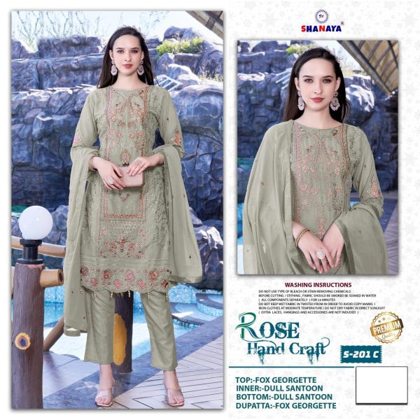 SHANAYA FASHION S 201 A B C D ROSE HAND CRAFT SUITS