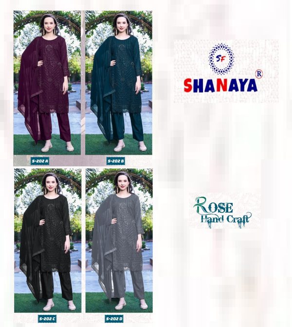 SHANAYA FASHION S 202 A B C D ROSE PAKISTANI SUITS