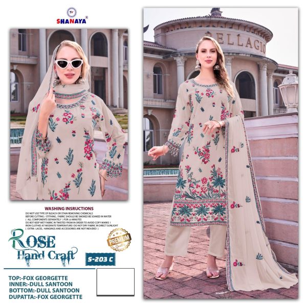 SHANAYA FASHION S 203 C ROSE PAKISTANI SUITS