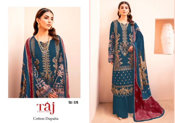 TAJ CREATIONS 578 PAKISTANI COTTON SUITS