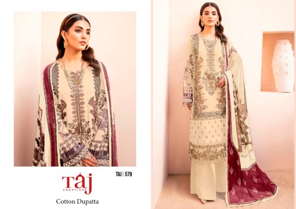 TAJ CREATIONS 579 PAKISTANI COTTON SUITS