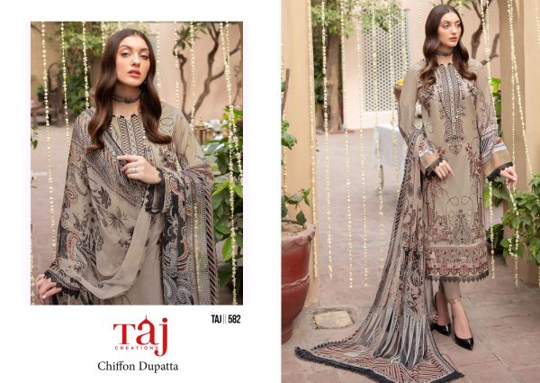 TAJ CREATIONS 582 COTTON PAKISTANI SUITS