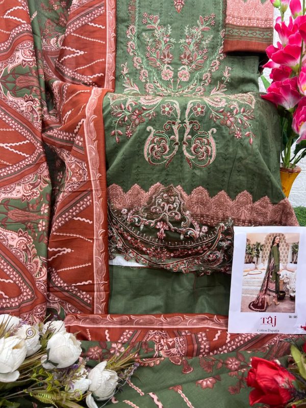 TAJ CREATIONS 585 PAKISTANI COTTON SUITS