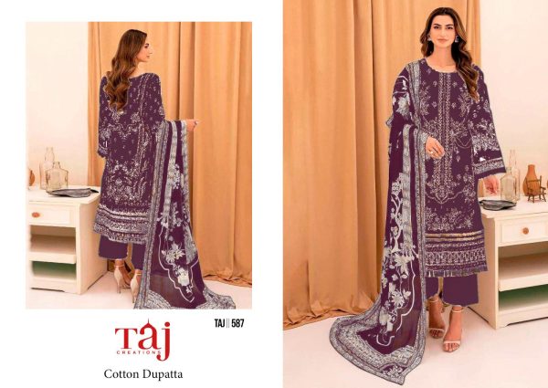 TAJ CREATIONS 587 COTTON PAKISTANI SUITS