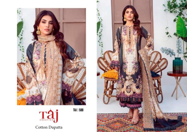 TAJ CREATIONS 588 PAKISTANI COTTON SUITS