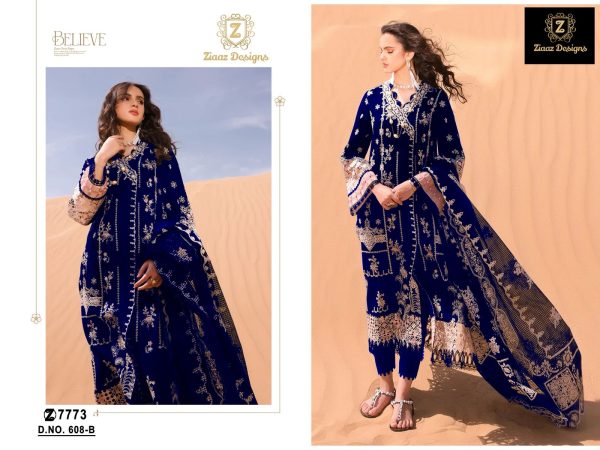 ZIAAZ DESIGNS 608 PAKISTANI SUITS WHOLESALE