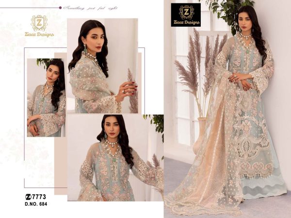 ZIAAZ DESIGNS 684 PAKISTANI SUITS WHOLESALE