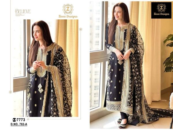 ZIAAZ DESIGNS 702 A GEORGETTE PAKISTANI SUITS