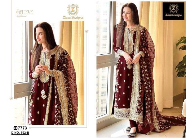 ZIAAZ DESIGNS 702 B GEORGETTE PAKISTANI SUITS