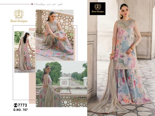 ZIAAZ DESIGNS 707 PAKISTANI SUITS WHOLESALE