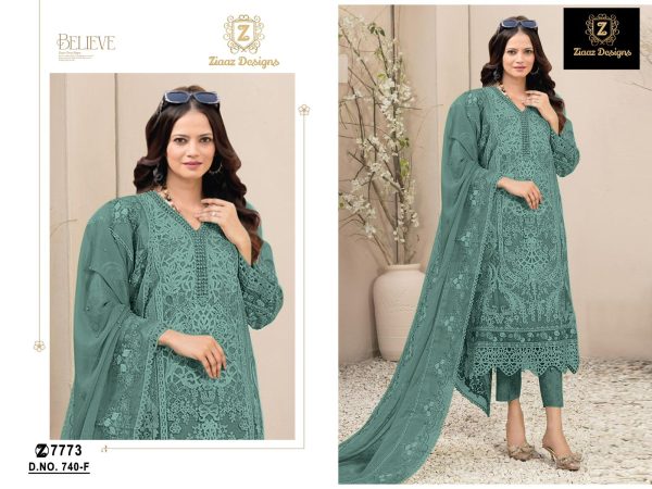 ZIAAZ DESIGNS 740 F PAKISTANI SALWAR SUITS