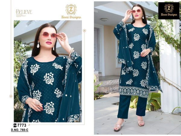 ZIAAZ DESIGNS 760 A B C D PAKISTANI SUITS WHOLESALE