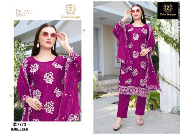 ZIAAZ DESIGNS 760 A B C D PAKISTANI SUITS WHOLESALE