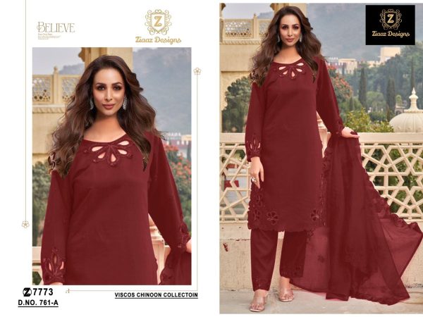 ZIAAZ DESIGNS 761 A B C D CHINON SALWAR SUITS