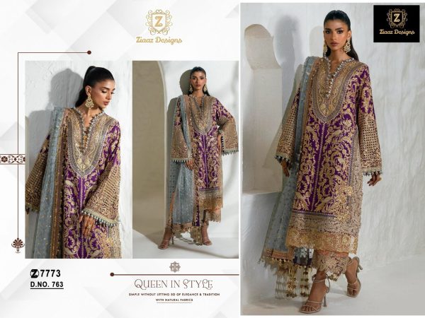 ZIAAZ DESIGNS 763 PAKSITANI SUITS WHOLESALE