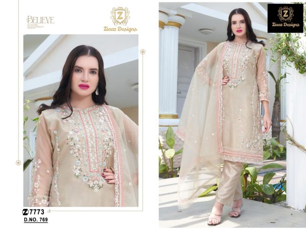 ZIAAZ DESIGNS 769 PAKISTANI ORGANZA SUITS