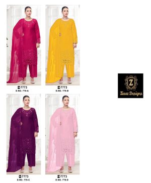 ZIAAZ DESIGNS 778 A B C D PAKISTANI SUITS