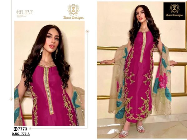 ZIAAZ DESIGNS 779 A PAKISTANI SUITS WHOLESALE