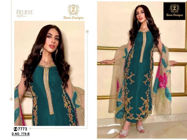 ZIAAZ DESIGNS 779 B PAKISTANI SUITS WHOLESALE