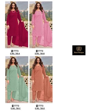 ZIAAZ DESIGNS 780 A B C D PAKISTANI SALWAR SUITS