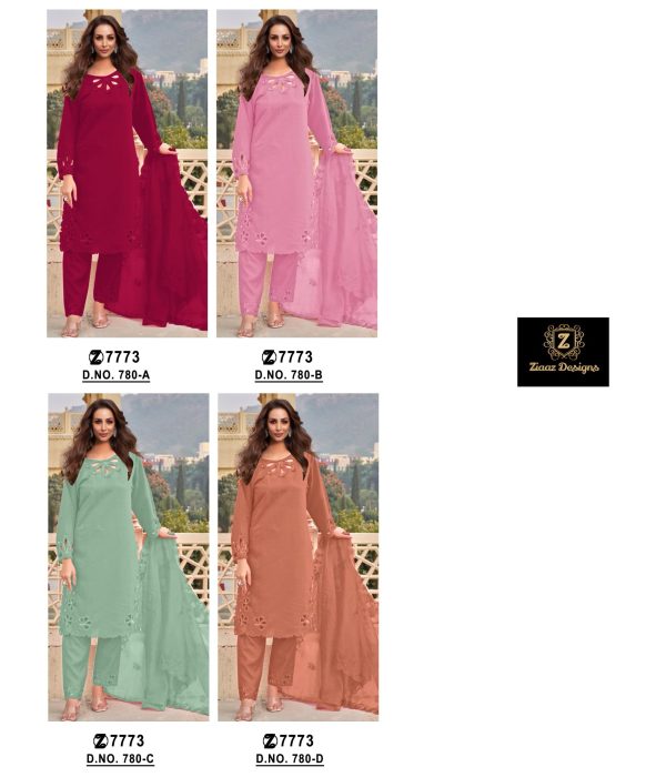 ZIAAZ DESIGNS 780 A B C D PAKISTANI SALWAR SUITS