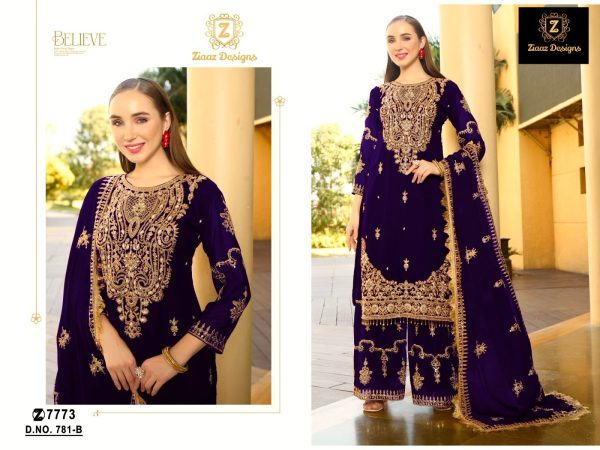 ZIAAZ DESIGNS 781 B PAKISTANI SALWAR SUITS