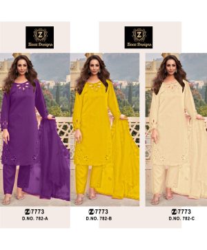 ZIAAZ DESIGNS 782 A B C PAKISTANI SUITS ONLINE