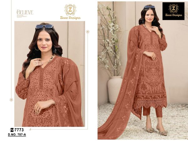 ZIAAZ DESIGNS 787 A B C D PAKISTANI SALWAR SUITS