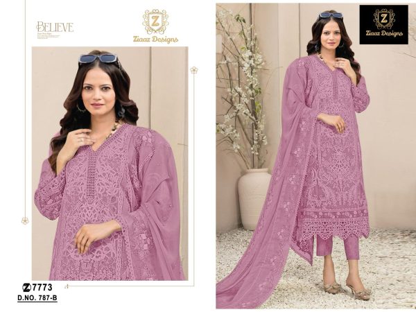 ZIAAZ DESIGNS 787 A B C D PAKISTANI SALWAR SUITS