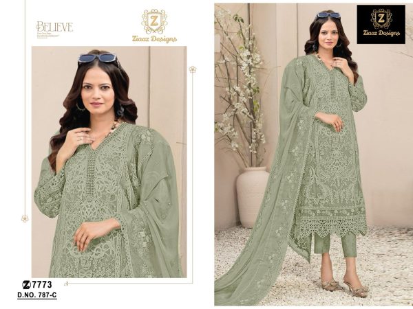 ZIAAZ DESIGNS 787 A B C D PAKISTANI SALWAR SUITS